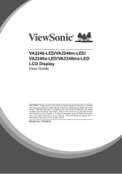 ViewSonic VA2246M-LED - 22 Display TN Panel 1920 x 1080 Resolution User Guide