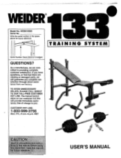 Weider 133 Training Bench English Manual