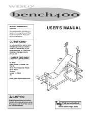 Weslo Bench 400 Uk Manual