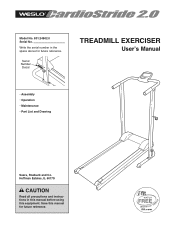 Weslo Cardio Stride 2.0 Treadmill English Manual