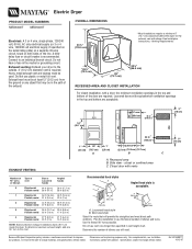Whirlpool MED6400T Dimensions