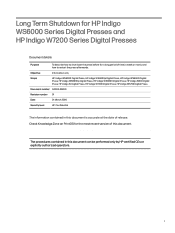 HP Indigo WS6600p Long Term Shutdown for Indigo WS6000 Series Digital Presses and Indigo W7200 Series Digital Presses -- CA393-09200 Rev 01