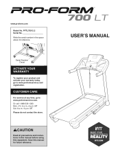 ProForm 700 Lt Treadmill English Manual