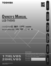 Toshiba 20HLV85 Owners Manual