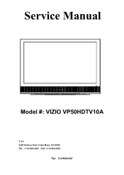 Vizio VP50HDTV10A Service Manual