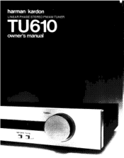 Harman Kardon TU610 Owners Manual