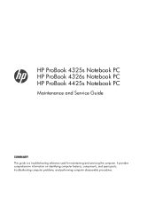 HP ProBook 4425s HP ProBook 4325s, 4326s and 4425s Notebook PCs -  Maintenance and Service Guide