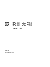 HP Scitex FB700 HP Scitex FB500 and FB700 Printer Series - Release Notes