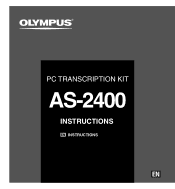 Olympus AS2400 AS-2400 PC Transcription Kit Instructions (English)