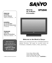 Sanyo DP52848 User Manual