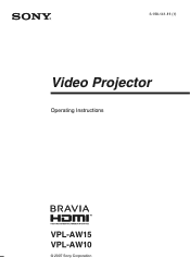 Sony VPL AW15 Operating Instructions