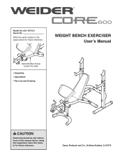 Weider Core 600 Bench English Manual