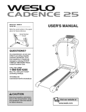 Weslo Cadence 25 Treadmill User Manual