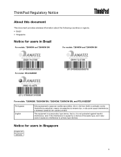 Lenovo ThinkPad Yoga 15 (APLA) Wireless LAN and Bluetooth Regulatory Notice - ThinkPad Yoga 15