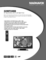 Magnavox 32MF338B Product Spec Sheet