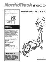 NordicTrack E 600 Elliptical French Manual