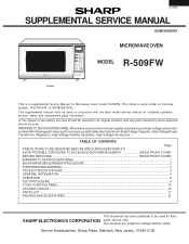 Sharp R-509FW Service Manual