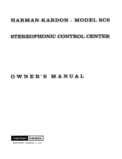 Harman Kardon SC6 Owners Manual