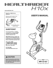 HealthRider H10x Bike English Manual