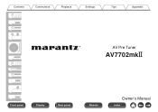 Marantz AV7702mkII Owner s Manual In English