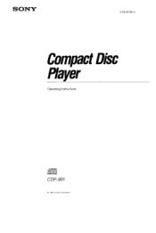 Sony CDP-991 Operating Instructions