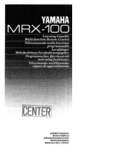 Yamaha MRX-100 MRX-100 OWNERS MANUAL
