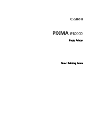Canon PIXMA iP6000D iP6000D Diect Print Guide