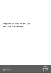 Dell Inspiron 24 5415 All-in-One Setup and Specifications