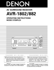 Denon AVR-1802 Owners Manual