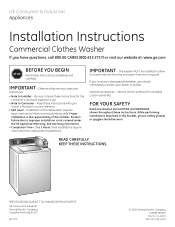 GE WNRD2050GWC Installation Instructions
