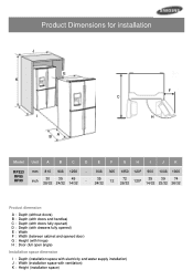Samsung RF23HSESBSR Installation Guide Dimension Sheet Ver.00 (English)