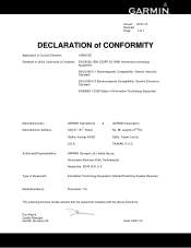 Garmin Forerunner 110 ML Declaration of Conformity