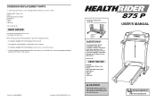 HealthRider 875 P Instruction Manual