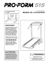 ProForm 515 Treadmill French Manual