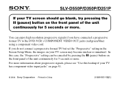 Sony SLV-D251P Operation: If your TV screen goes blank, try ...
