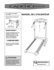 Weslo Cadence Ds11 Treadmill Canadian French Manual