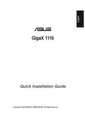 Asus GigaX 1116 GigaX1116 Quick Installation Guide English