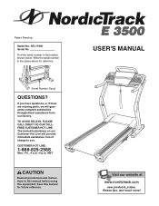 NordicTrack E 3500 Treadmill English Manual