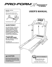 ProForm Sport 1100 Treadmill Canadian English Manual