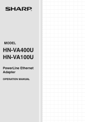 Sharp HN-VA100U HNVA100U|HNVA400U Operation Manual
