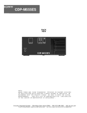 Sony CDP-M333ES Dimensions Diagram (Back View)