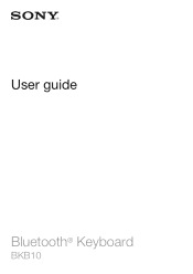 Sony Ericsson Bluetooth Keyboard BKB10 User Guide
