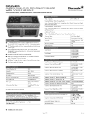 Thermador PRD606REG Product Specs
