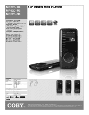 Coby MP620-8GBLK Brochure