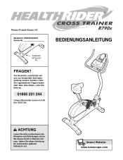 HealthRider Crosstrainer R890 X Bike German Manual