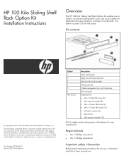 HP 10636 HP 100 Kilo Sliding Shelf Rack Option Kit Installation Instructions
