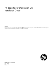 HP 11kVA 400 Volt IEC309 16A 3-Phase Input 30xC13/3xC19 HP Basic Power Distribution Unit Installation Guide