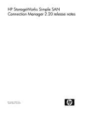 HP 353803-B22 HP StorageWorks Simple SAN Connection Manager 2.20 release notes (5697-0120, July 2009)
