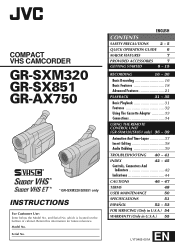 JVC GR-SX851U Instruction Manual