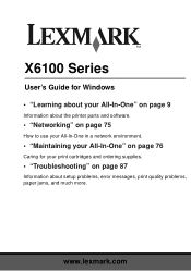 Lexmark X6150 User's Guide